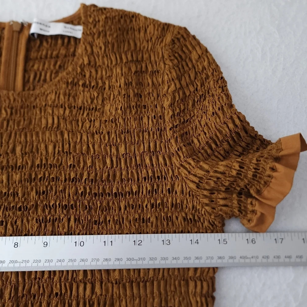 Proenza Schouler White Label Broderie Anglaise Smocked Top In Brown  - Picture 7 of 7